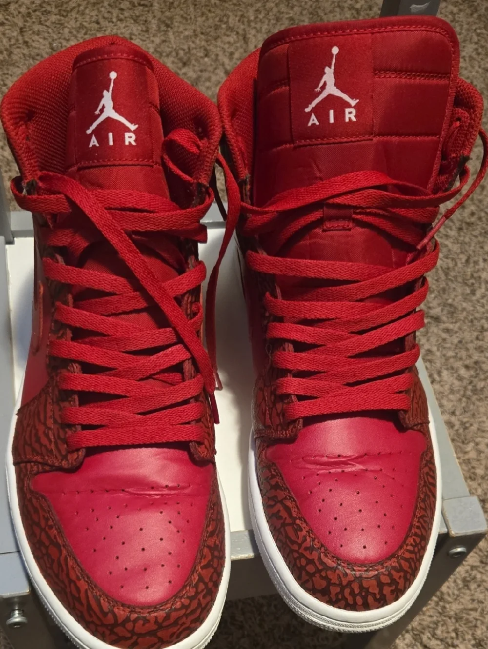 Nike Red High-Top Jumpman Sneakers - Picture 1 of 15